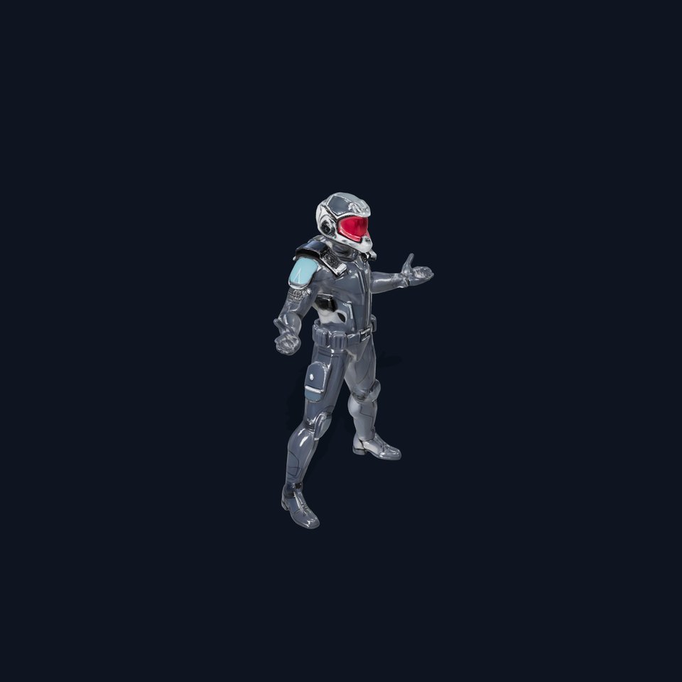 Futuristic SciFi Soldier Rigged and Animated Character Model
